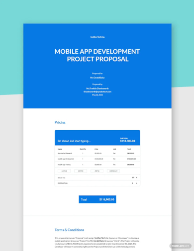 one page project proposal template
