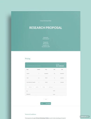 one page research proposal template