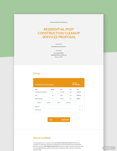 one page service proposal template