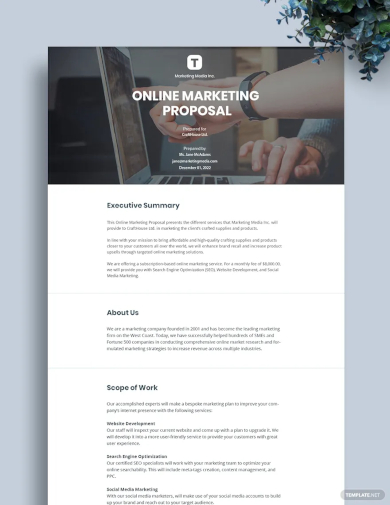 online marketing proposal template