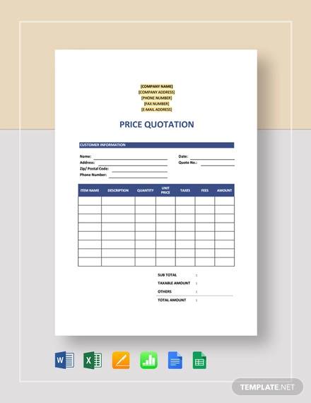 quotation presentation templates