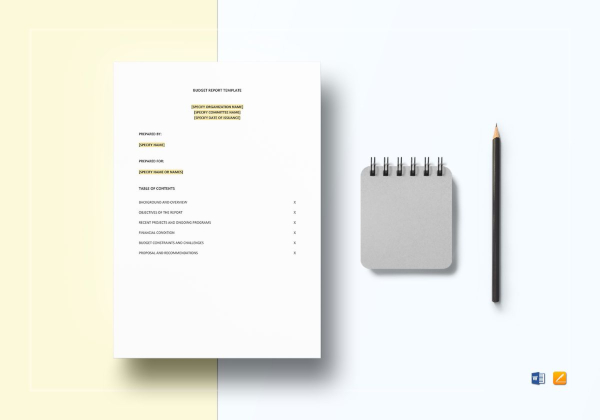 printable budget report template