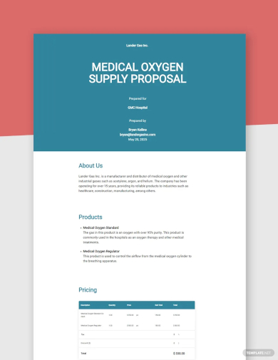 product supply proposal template