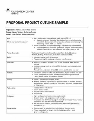 proposal project outline sample 1