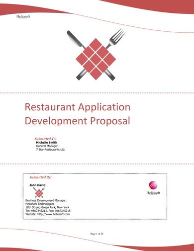 restaurant application development proposal sample