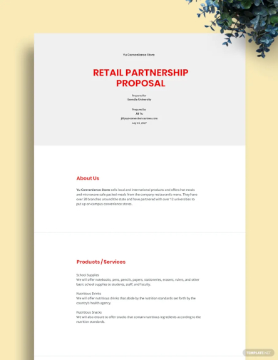 retail partnership proposal template