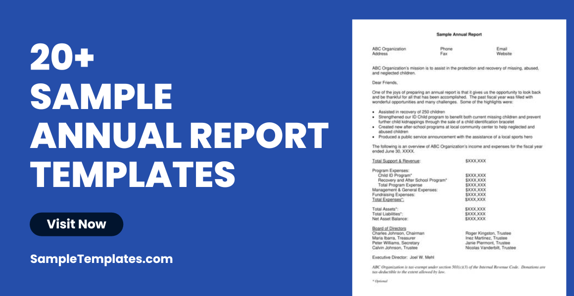 Sample Annual Report Template