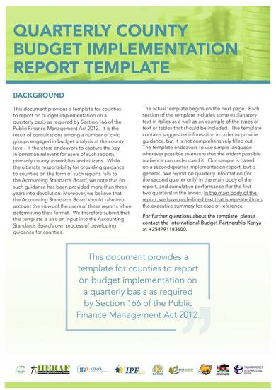 sample budget implementation report