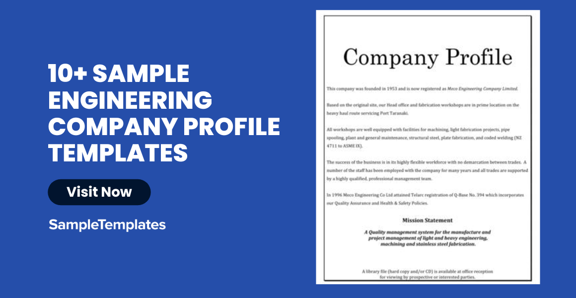 Sample Engineering Company Profile Templates