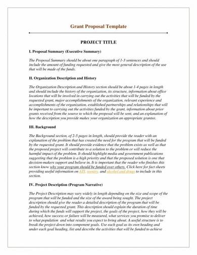 sample grant proposal template