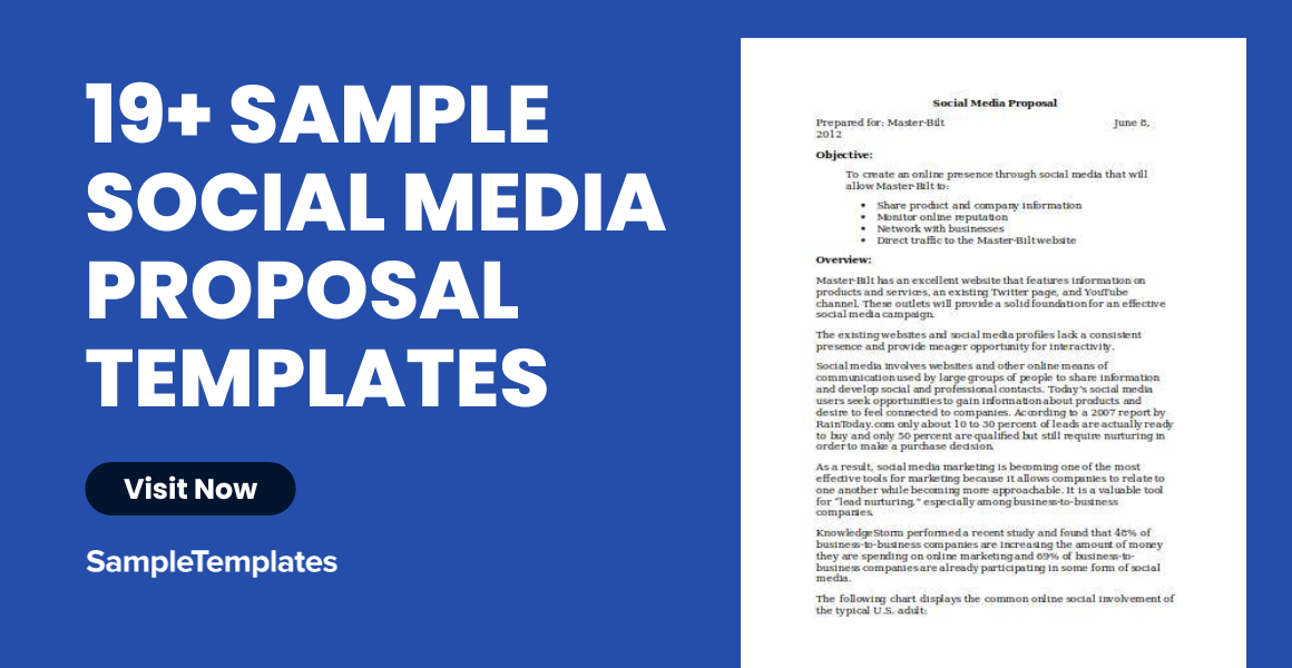 sample social media proposal templates