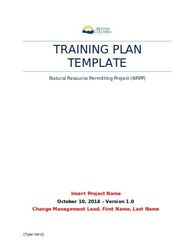 sample training plan template