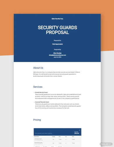 security proposal template