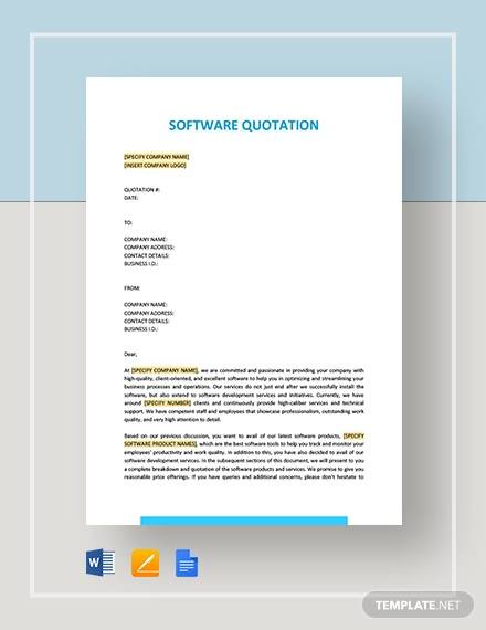 software quotation template