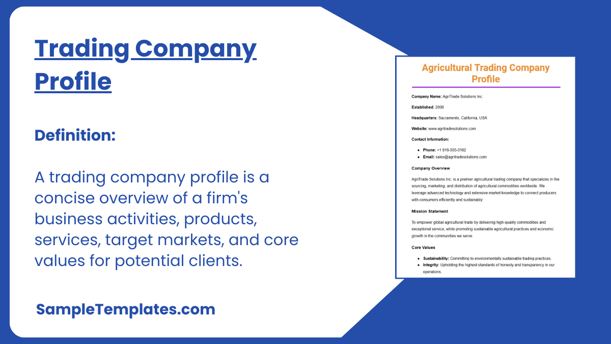 Trading Company Profile