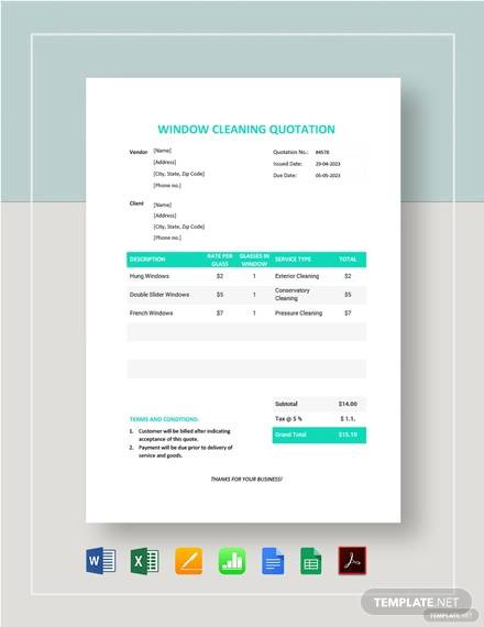 window cleaning quotation template
