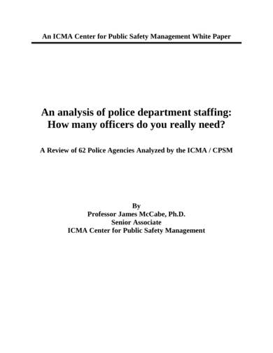workload analysis for police department staffing