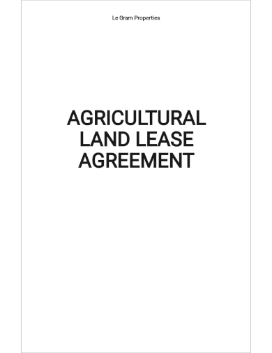 agricultural land lease agreement template