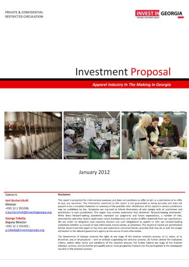 apparel sector study and investment proposal