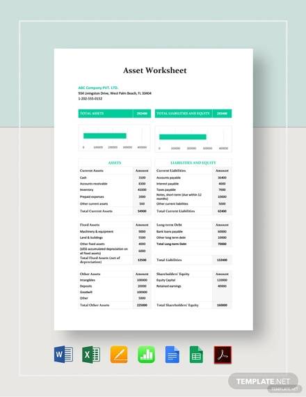 Free 23 Asset Worksheet Templates In Pdf Excel 5495