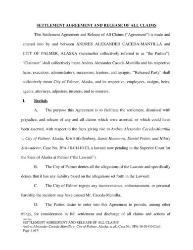 civil lawsuit settlement agreement sample