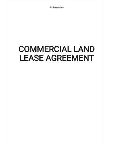 commercial land lease agreement template