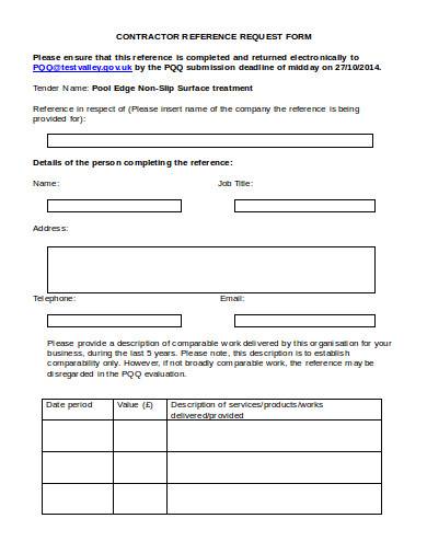 contractor reference request form