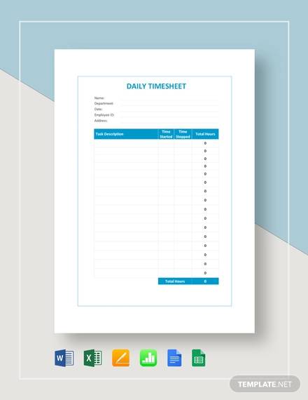 daily timesheet template