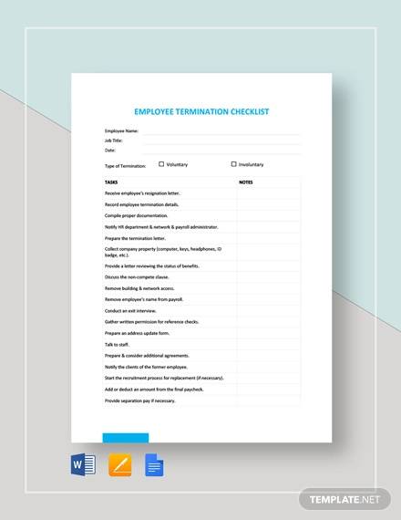 FREE 13+ Termination Checklist Samples & Templates in MS ...