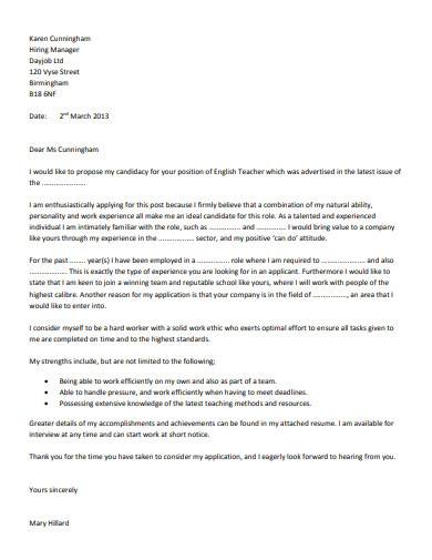 english tutor cover letter in pdf