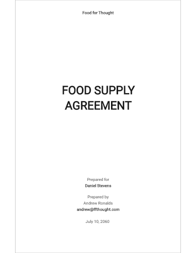 food supply agreement template