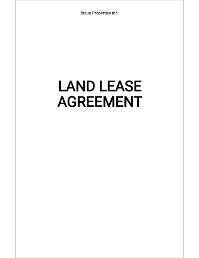 free blank land lease agreement template