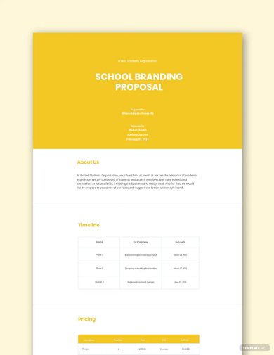 free school branding proposal template