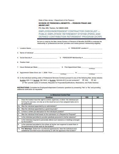 general contractor checklist sample