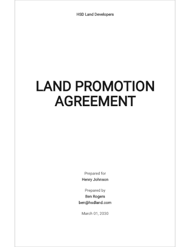 land promotion agreement template