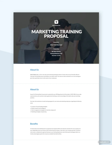 marketing training proposal template