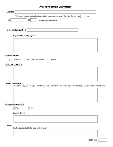 FREE 9 Settlement Agreement Templates In PDF MS Word