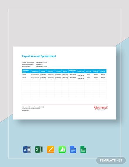 payroll accrual spreadsheet template