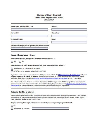 peer tutor registration form in pdf