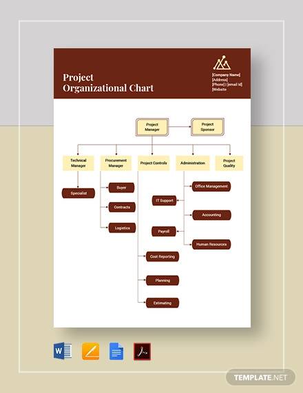 FREE 14  Sample Project Organization Chart Templates in PDF MS Word