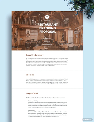 restaurant branding proposal template