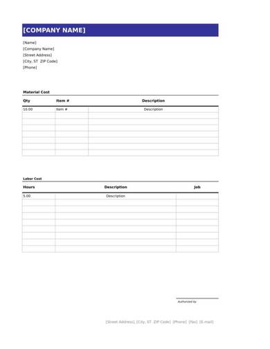 sample handyman invoice template