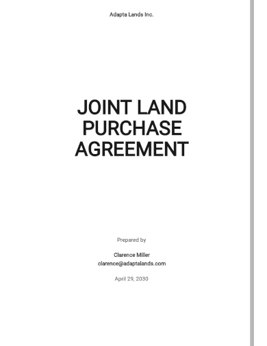 sample joint land purchase agreement template