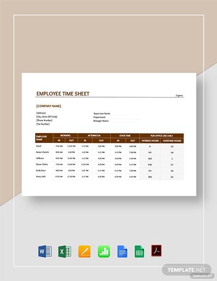 sample of timesheets for employees template