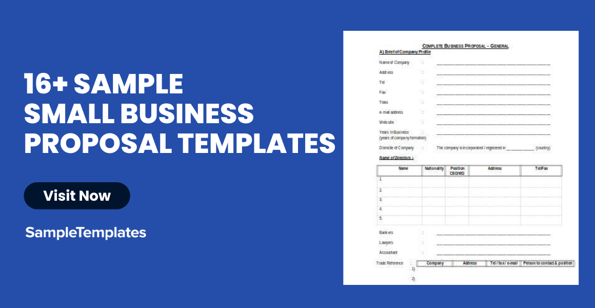 sample small business proposal templates