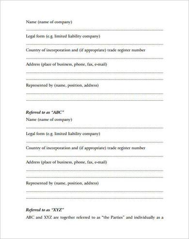 small business joint venture agreement template 1