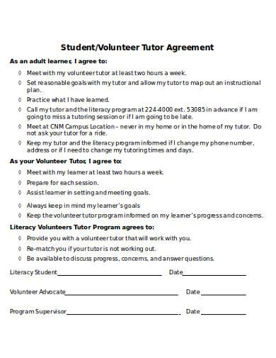 student tutor agreement