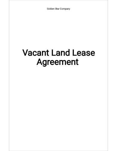 vacant land lease agreement template