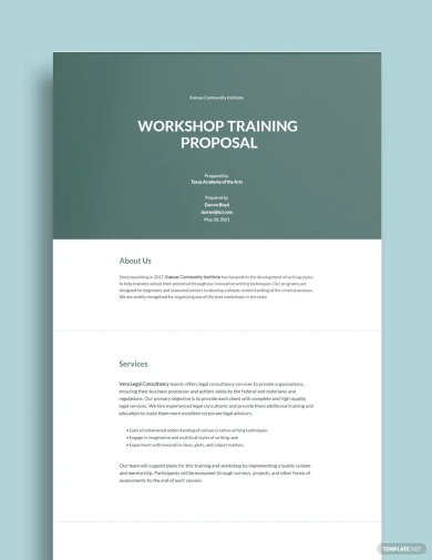 workshop training proposal template