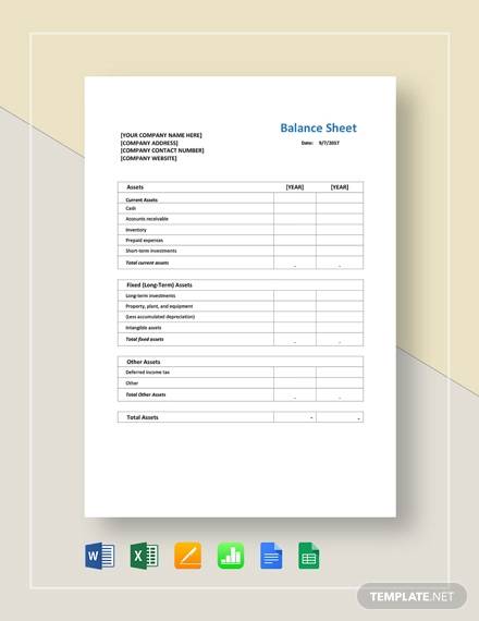 20  Sample Balance Sheet Format Excel Sample Excel Templates